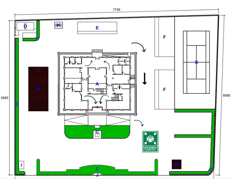 Denah Evakuasi keluar gedung